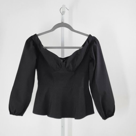 TOPSHOP bengaline off-the-shoulder top Sz 6 NEW - Picture 7 of 9